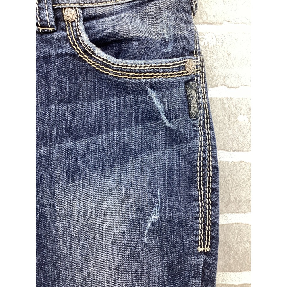 Silver Jeans Co Suki Surplus Bootcut Jeans Dark Wash Distressed Womens 16 L32 - Picture 3 of 10